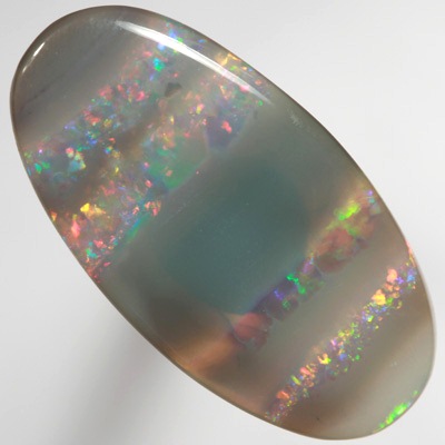 SOLID SEMI BLACK OPAL "Easter Egg" Banded pattern with bright fire, very unique SEE VIDEO